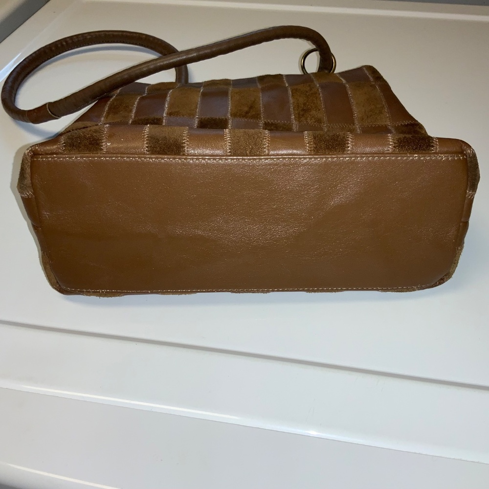 Vintage Judi Simon USA Leather & Suede Patchwork Handbag - Picture 10 of 16
